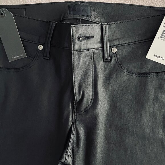 RTA "NOIR"  LAMB LEATHER MID-RISE PANTS - SIZE 25- TAGS ON NEW - Picture 1 of 10
